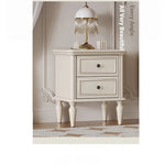 Chic Cherry Wood Pine Bedside Cupboard with Two Drawers – Stylish Nightstand for Bedroom Storage hl-4879