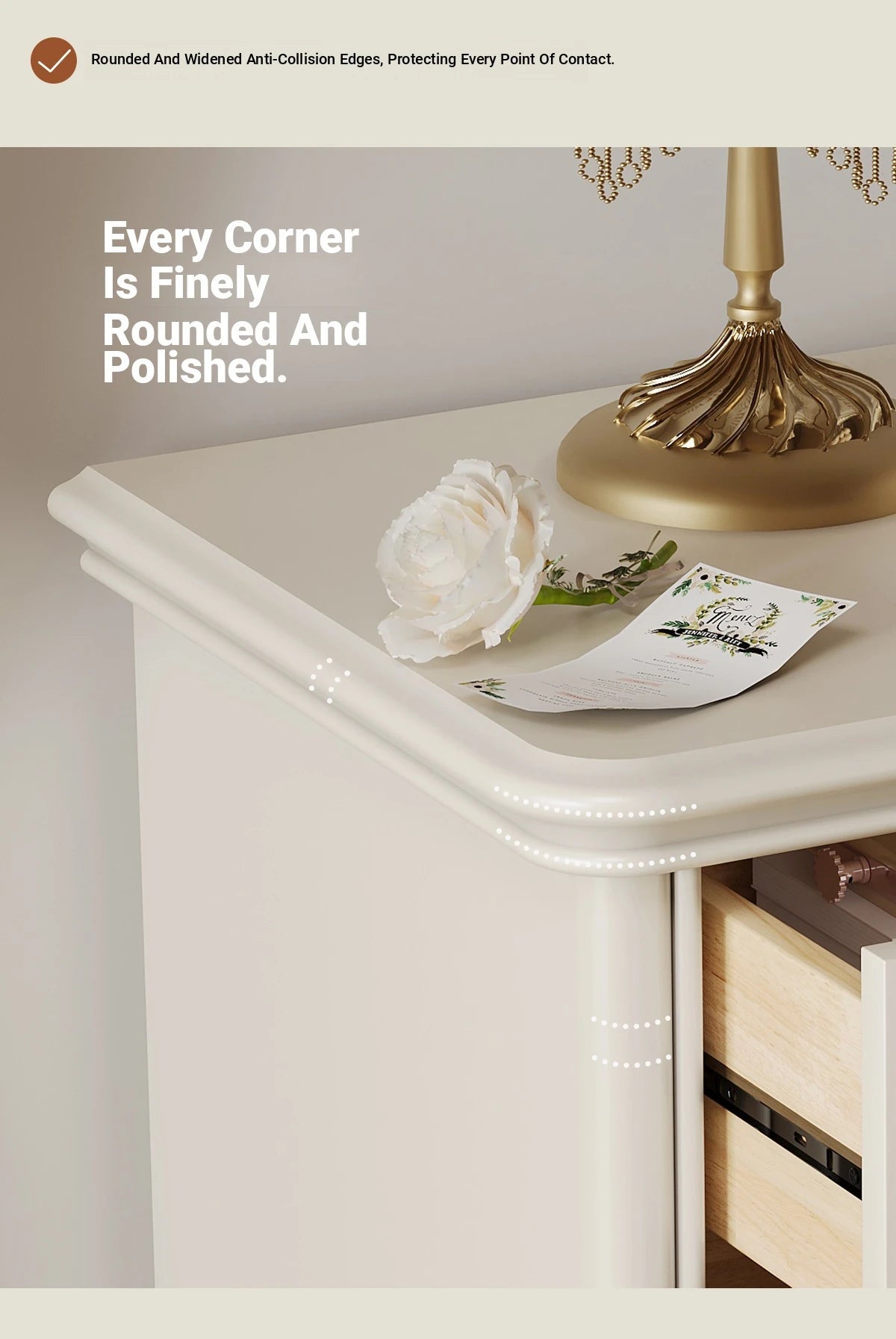 Chic Cherry Wood Pine Bedside Cupboard with Two Drawers – Stylish Nightstand for Bedroom Storage hl-4879