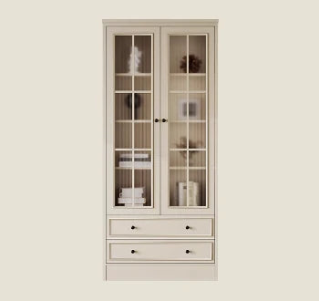Elegant Cherry Wood Glass Cabinet - Stylish Storage Solution for Home Decor hl-4880