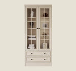 Elegant Cherry Wood Glass Cabinet - Stylish Storage Solution for Home Decor hl-4880