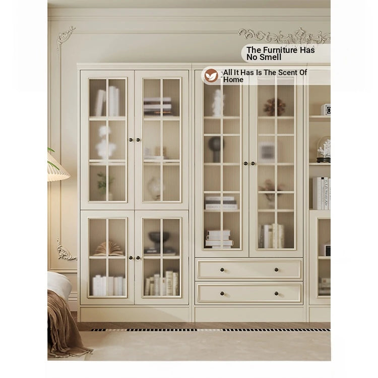 Elegant Cherry Wood Glass Cabinet - Stylish Storage Solution for Home Decor hl-4880