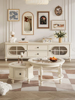 Elegant Cherry Wood Tea Table with Tempered Glass Top - Stylish Living Room Centerpiece hl-4881