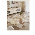 Elegant Cherry Wood Tea Table with Tempered Glass Top - Stylish Living Room Centerpiece hl-4881
