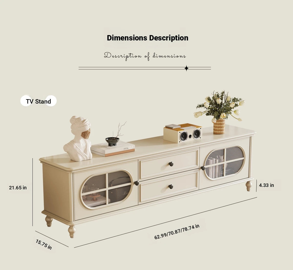 Elegant Cherry Wood TV Cabinet with Pine and Glass Accents - Contemporary Home Furniture hl-4882