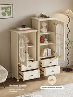 Elegant Cherry Wood Pine and Glass Cabinet – Stylish Storage Solution for Home Décor hl-4884