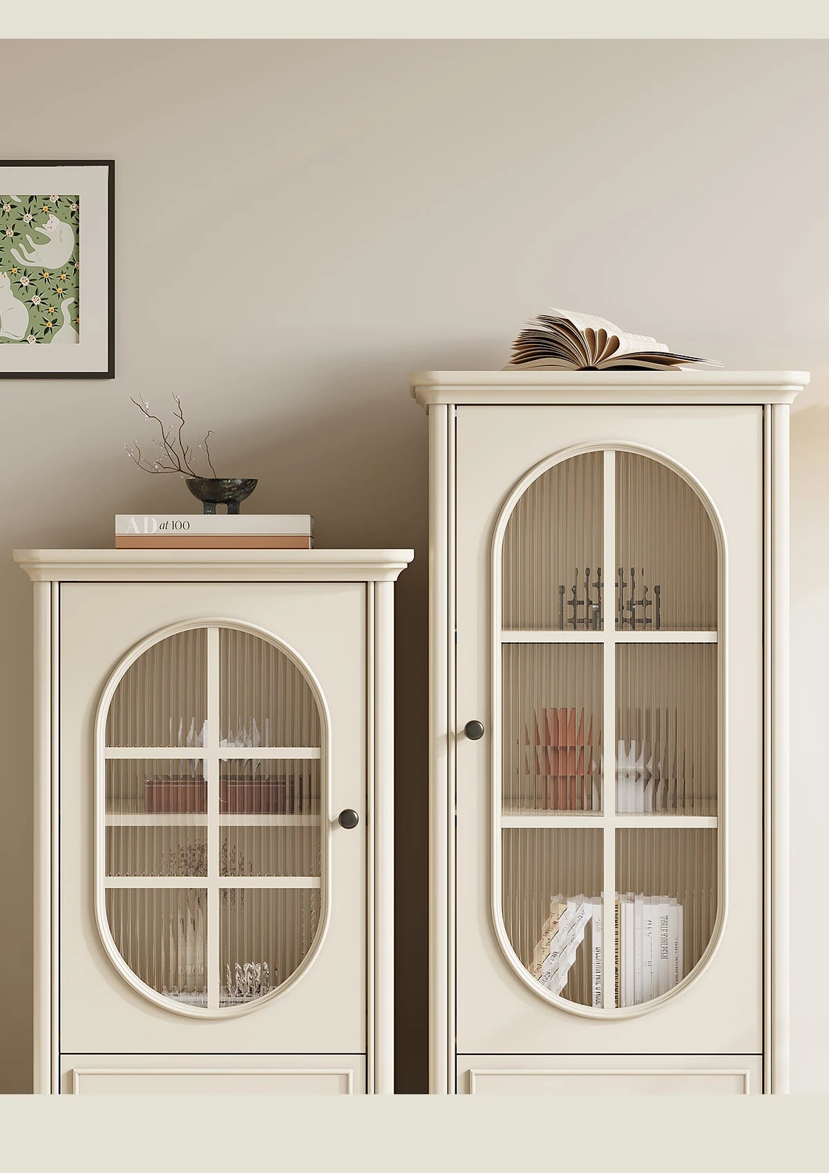 Elegant Cherry Wood Pine and Glass Cabinet – Stylish Storage Solution for Home Décor hl-4884