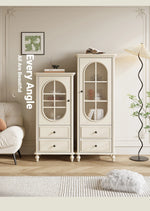 Elegant Cherry Wood Pine and Glass Cabinet – Stylish Storage Solution for Home Décor hl-4884