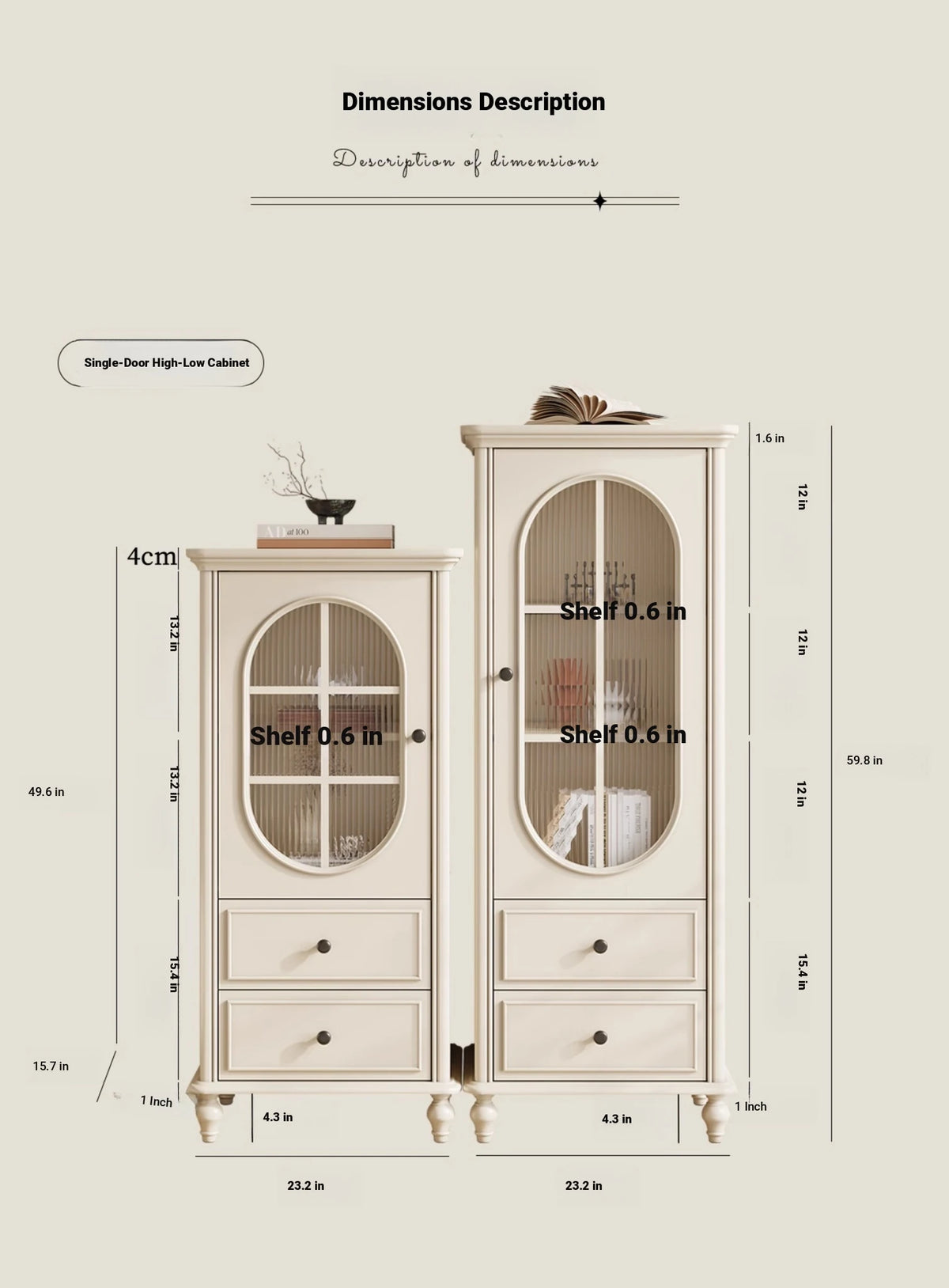 Elegant Cherry Wood Pine and Glass Cabinet – Stylish Storage Solution for Home Décor hl-4884