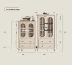 Elegant Cherry Wood Pine and Glass Cabinet – Stylish Storage Solution for Home Décor hl-4884