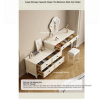 Elegant Cherry Wood Makeup Table with Glass Top and Mirror - Stylish Vanity Set for Your Bedroom hl-4886