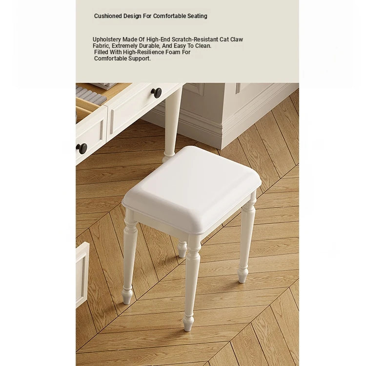 Cherry Wood Stool with Techno Fabric Cushion – Elegant & Stylish Seating for Any Room hl-4887