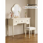 Elegant Cherry Wood Makeup Table with Glass Mirror and Comfort Stool - Stylish Vanity Set for Your Bedroom or Dressing Room hl-4888