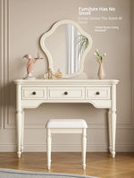 Elegant Cherry Wood Makeup Table with Glass Mirror and Comfort Stool - Stylish Vanity Set for Your Bedroom or Dressing Room hl-4888