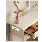 Elegant Cherry Wood Makeup Table with Glass Mirror and Comfort Stool - Stylish Vanity Set for Your Bedroom or Dressing Room hl-4888