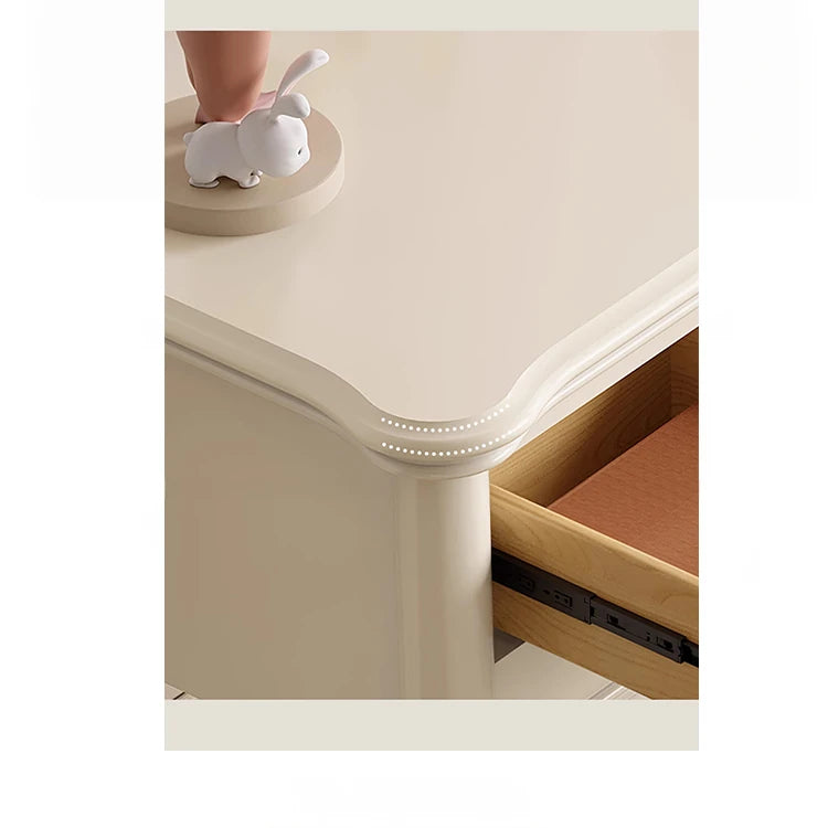 Elegant Cherry Wood Makeup Table with Glass Mirror and Comfort Stool - Stylish Vanity Set for Your Bedroom or Dressing Room hl-4888