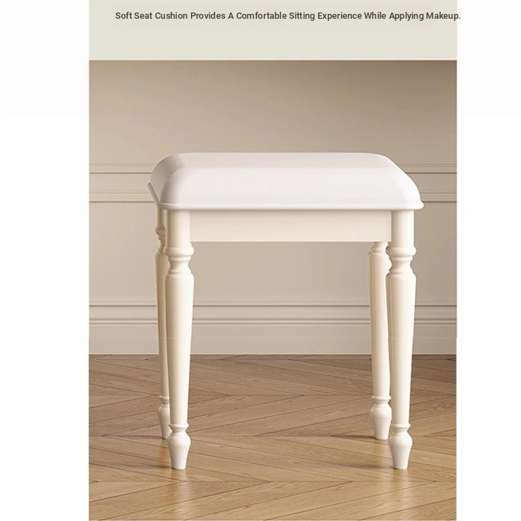 Elegant Cherry Wood Makeup Table with Glass Mirror and Comfort Stool - Stylish Vanity Set for Your Bedroom or Dressing Room hl-4888