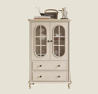 Elegant Cherry Wood and Pine Glass Cabinet Set for Stylish Home Storage hl-4889