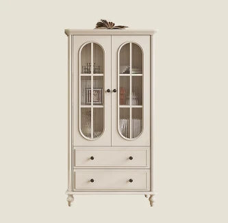 Elegant Cherry Wood and Pine Glass Cabinet Set for Stylish Home Storage hl-4889