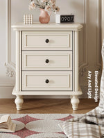 Cherry Wood Pine Bedside Cupboard with 3 Drawers – Elegant Nightstand for Bedroom Storage and Decor hl-4890