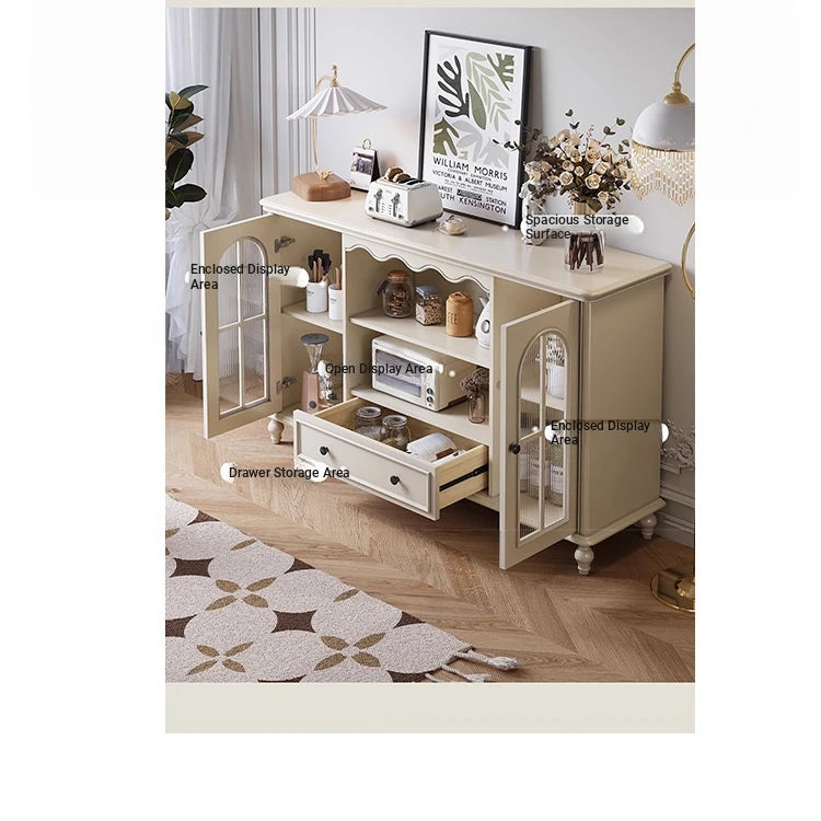 Elegant Cherry Wood Cabinet with Glass Doors – Multi-Layer Board Furniture for Stylish Storage Solutions hl-4893