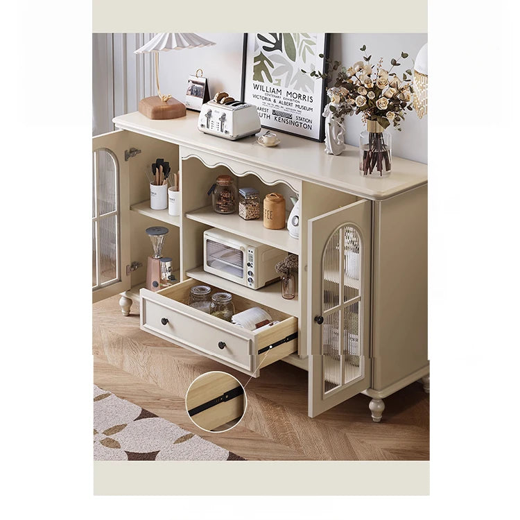 Elegant Cherry Wood Cabinet with Glass Doors – Multi-Layer Board Furniture for Stylish Storage Solutions hl-4893