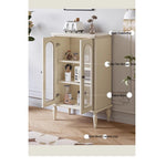 Elegant Cherry Wood Multi-Layer Glass Cabinet – Stylish Storage Solution for Home Décor hl-4894