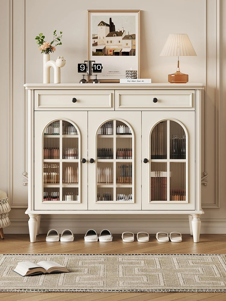 Elegant Cherry Wood Multi-Layer Board Cabinet with Glass Doors – Stylish Storage Solution for Your Home hl-4899