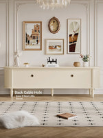 Elegant Cherry Wood TV Cabinet with Glass Doors - Stylish Storage for Your Living Room hl-4900