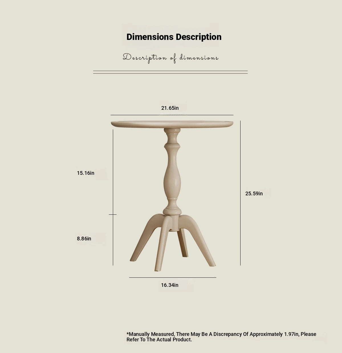 Elegant Cherry Wood Tea Table - Timeless Design for Your Living Space hl-4901