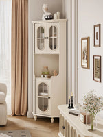 Elegant Cherry Wood & Pine Glass Cabinet - Stylish Home Storage Solutions for Modern Living hl-4904
