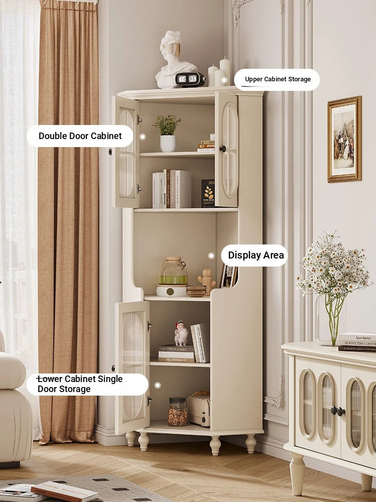 Elegant Cherry Wood & Pine Glass Cabinet - Stylish Home Storage Solutions for Modern Living hl-4904