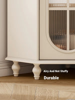 Elegant Cherry Wood & Pine Glass Cabinet - Stylish Home Storage Solutions for Modern Living hl-4904
