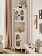 Elegant Cherry Wood & Pine Glass Cabinet - Stylish Home Storage Solutions for Modern Living hl-4904