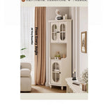 Elegant Cherry Wood & Pine Glass Cabinet - Stylish Home Storage Solutions for Modern Living hl-4904