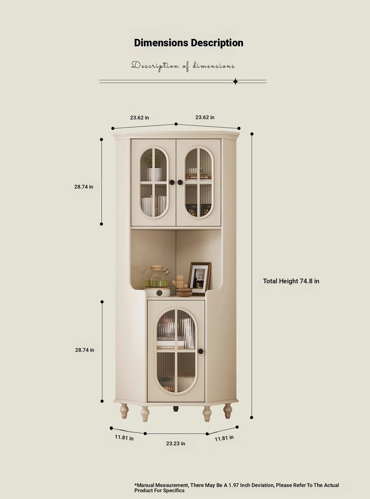 Elegant Cherry Wood & Pine Glass Cabinet - Stylish Home Storage Solutions for Modern Living hl-4904