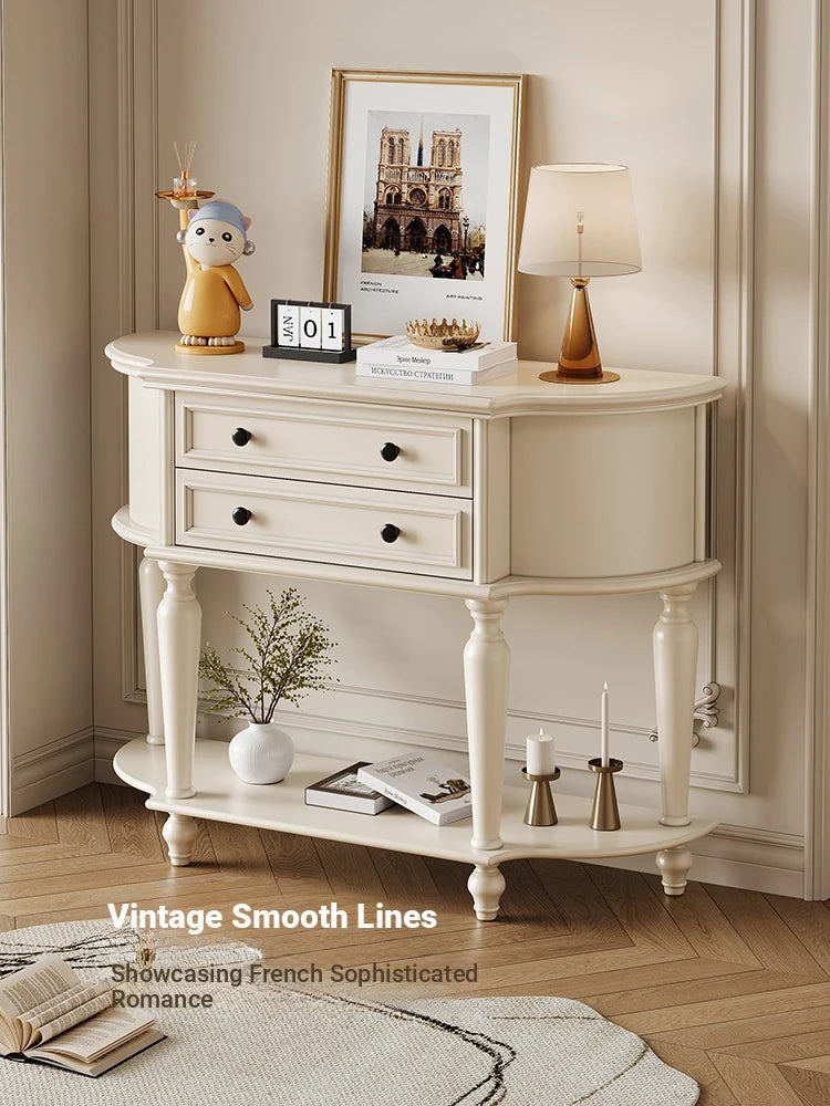 Elegant Cherry Wood Pine Cabinet with Dual Drawers - Stylish Storage Solution for Home Decor hl-4905
