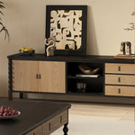 Elegant TV Cabinet in Ash Wood Multi-Layer Board - Modern Home Entertainment Center hld-4475