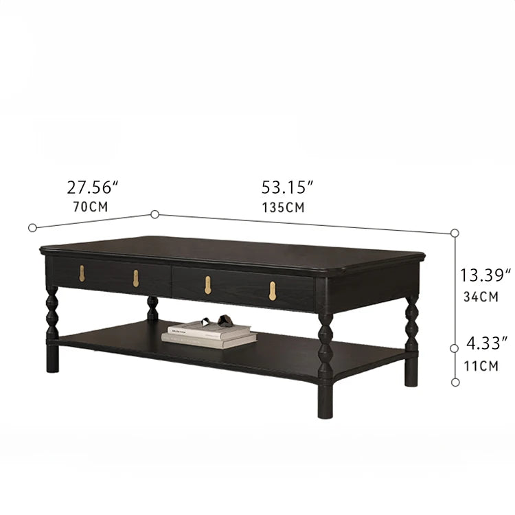 Modern Ash Wood Tea Table with Stylish Storage - Perfect for Elegant Living Rooms hld-4476