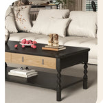 Elegant Ash Wood Tea Table - Stylish Multi-Layer Design for Modern Living Rooms hld-4477