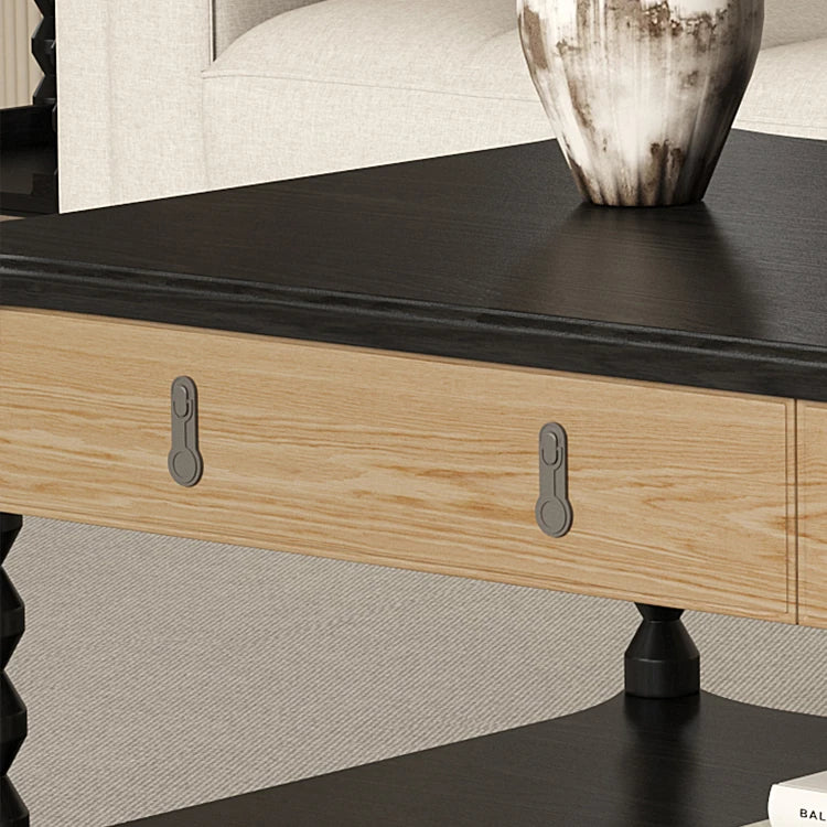 Elegant Ash Wood Tea Table - Stylish Multi-Layer Design for Modern Living Rooms hld-4477