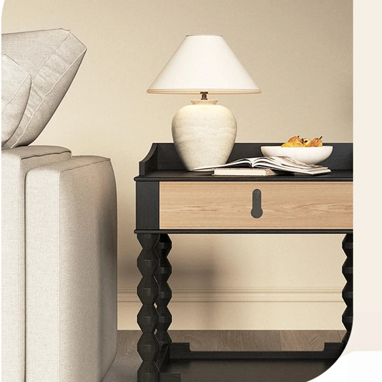 Stylish Ash Wood Tea Table with Drawer - Perfect for Modern Living Rooms hld-4478