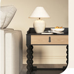 Stylish Ash Wood Tea Table with Drawer - Perfect for Modern Living Rooms hld-4478