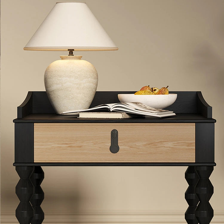 Stylish Ash Wood Tea Table with Drawer - Perfect for Modern Living Rooms hld-4478