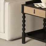 Stylish Ash Wood Tea Table with Drawer - Perfect for Modern Living Rooms hld-4478