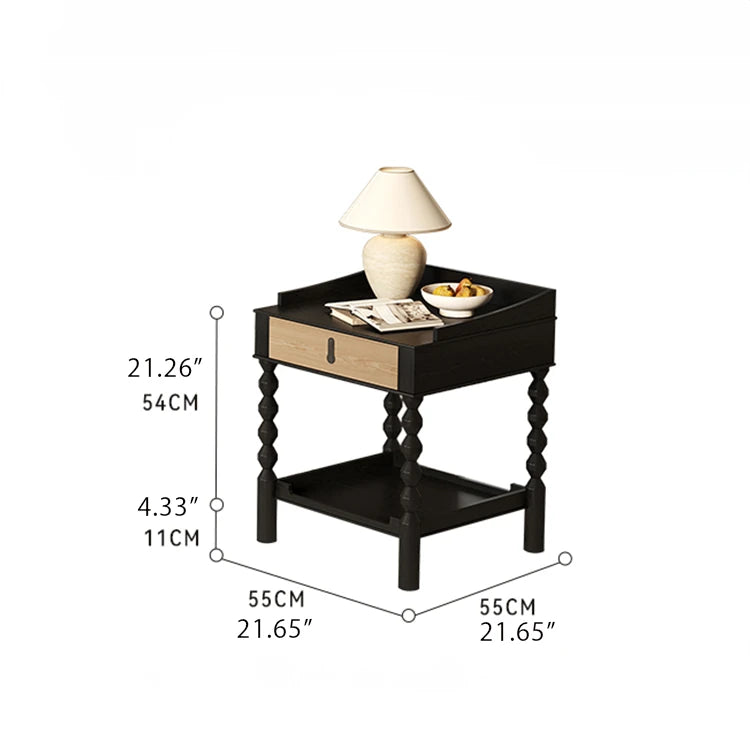 Stylish Ash Wood Tea Table with Drawer - Perfect for Modern Living Rooms hld-4478