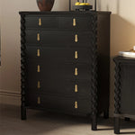 Sleek Ash Wood Cabinet with Elegant Gold Accents for Modern Living Spaces hld-4479
