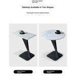 Elegant Sintered Stone Side Table with Unique Design - Modern Round Accent Table for Living Room or Bedroom Use hldjj-3019