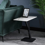 Elegant Sintered Stone Side Table with Unique Design - Modern Round Accent Table for Living Room or Bedroom Use hldjj-3019