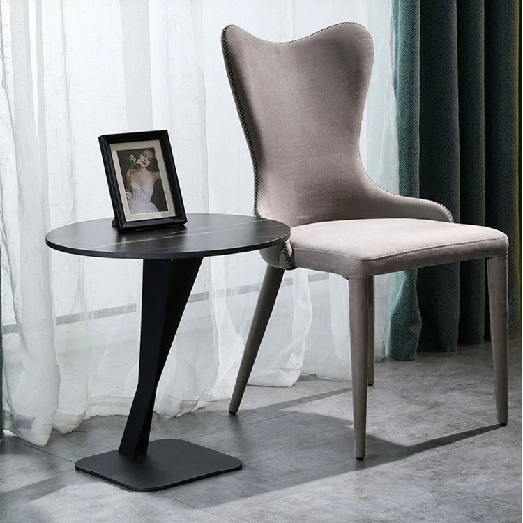 Elegant Sintered Stone Side Table with Unique Design - Modern Round Accent Table for Living Room or Bedroom Use hldjj-3019