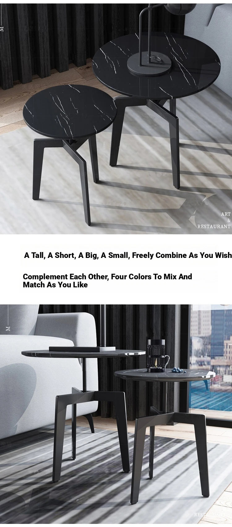 Modern Sintered Stone Side Table with Stylish Multi-Layer Design - Perfect for Living Room or Office Décor hldjj-3020